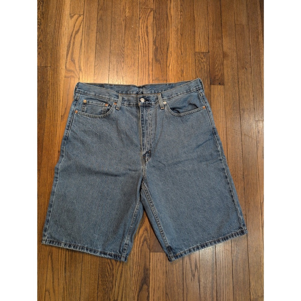 Levis 469 Mens Medium‎ wash Red Tab Loose Fit Denim Shorts Blue Jorts 38